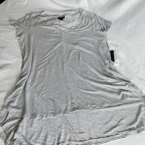 Missimo Black & White Striped Short Sleve Shirt Size M- NWT - Picture 6 of 6